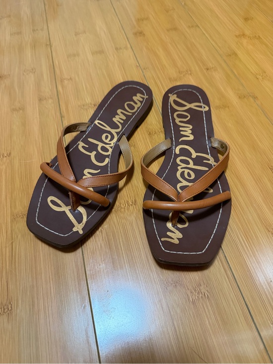 Sam Edelman Shoes - Sam Edelman Women's Brown Leather Flip Flop Sandals